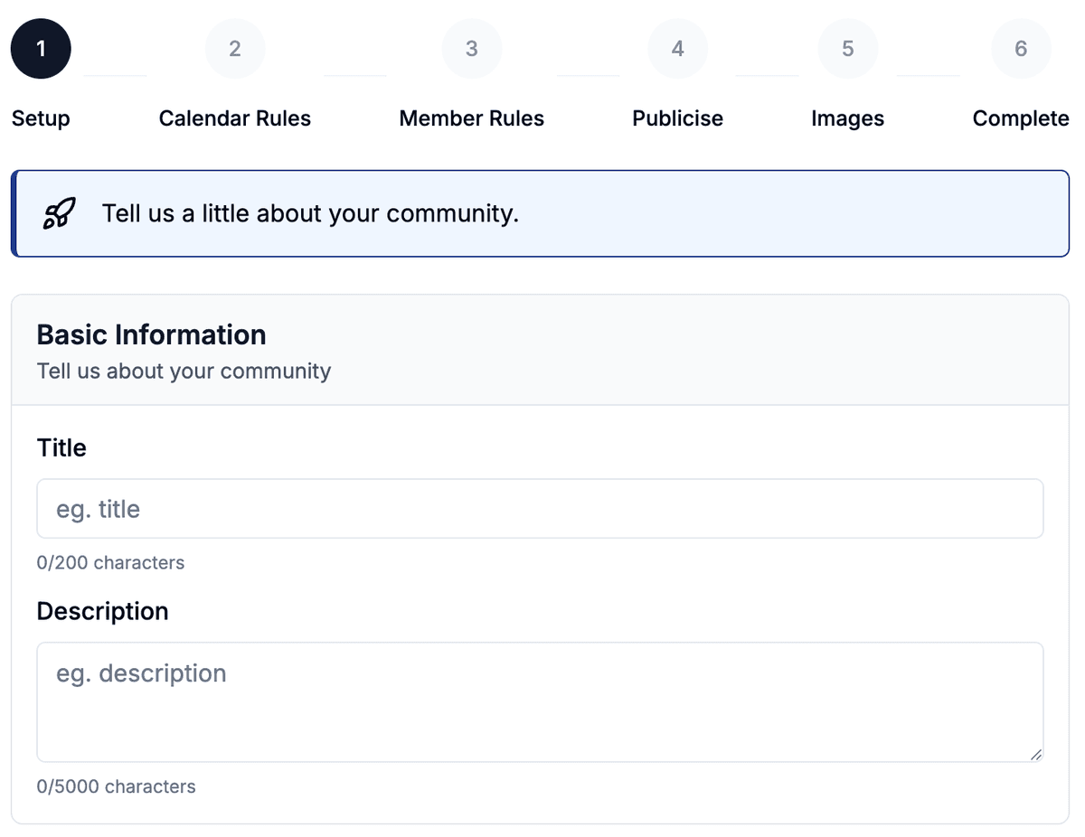 Calendar booking interface