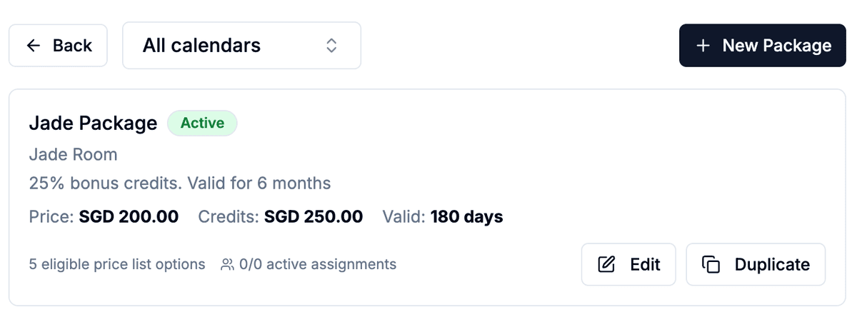 Calendar booking interface