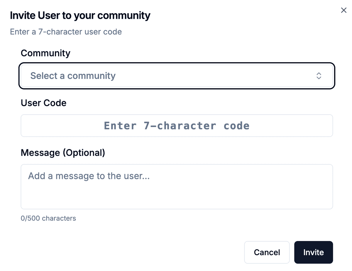 Invite user