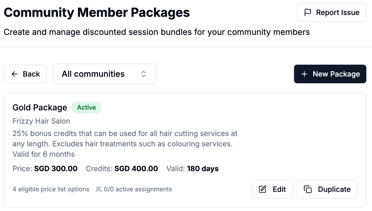 Community member packages