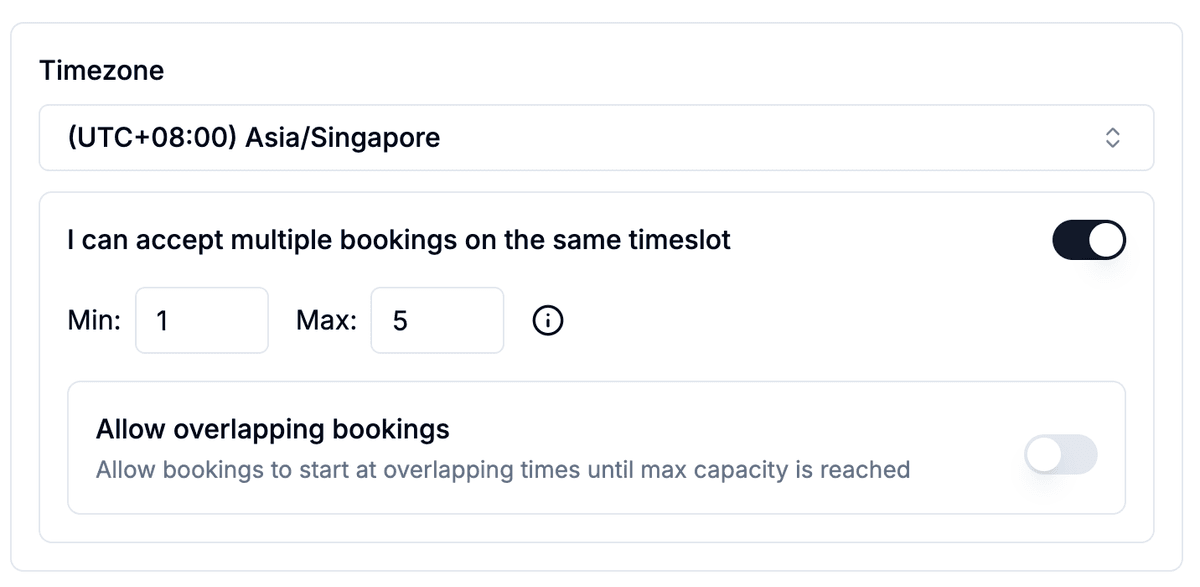 Set capacity limits