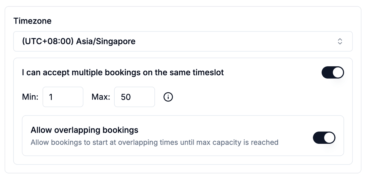 Set capacity limits