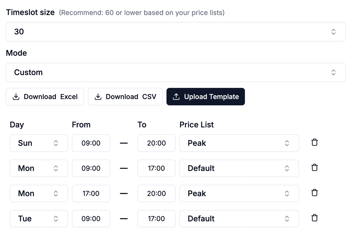 Calendar booking interface