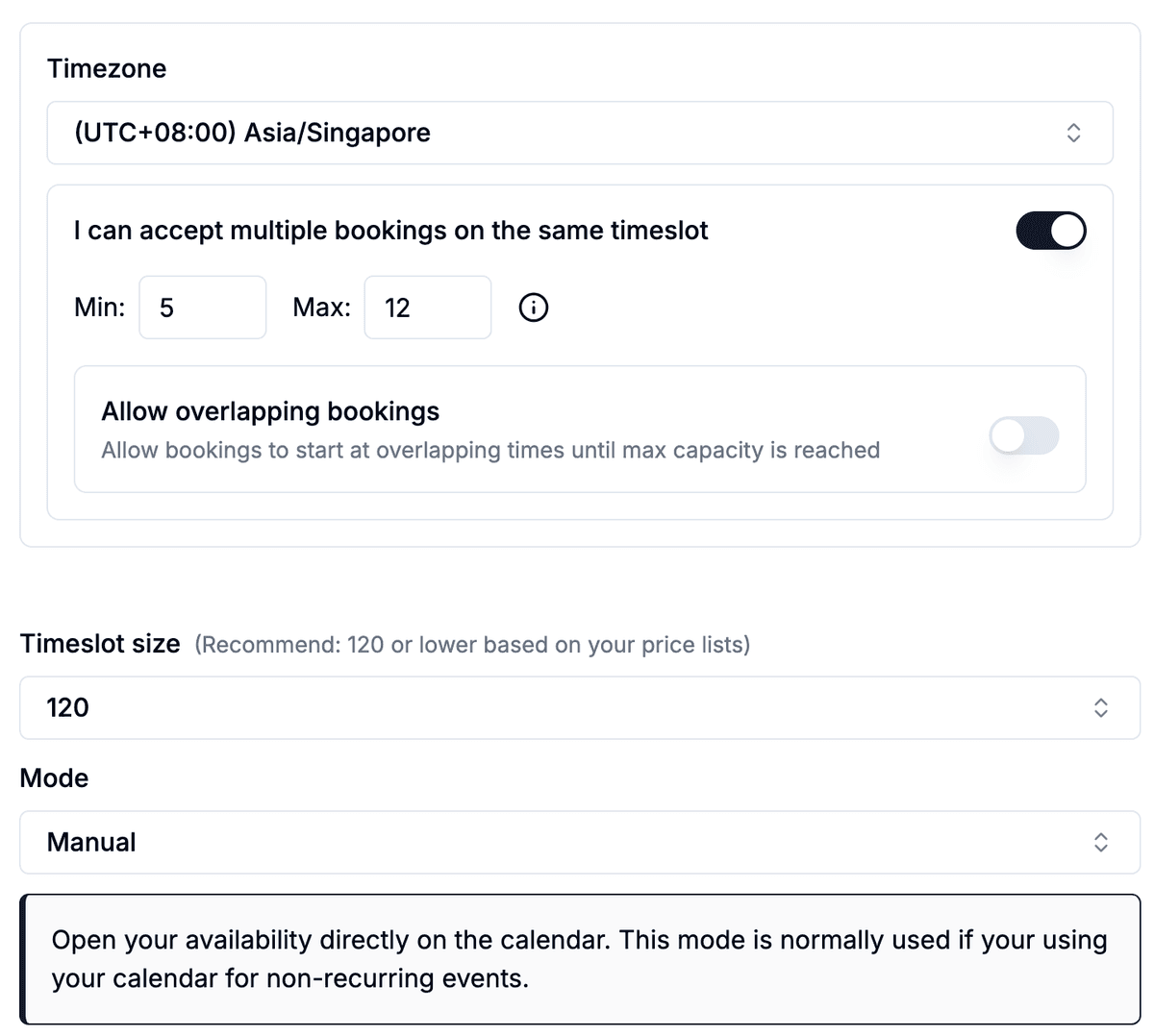 Set availability mode