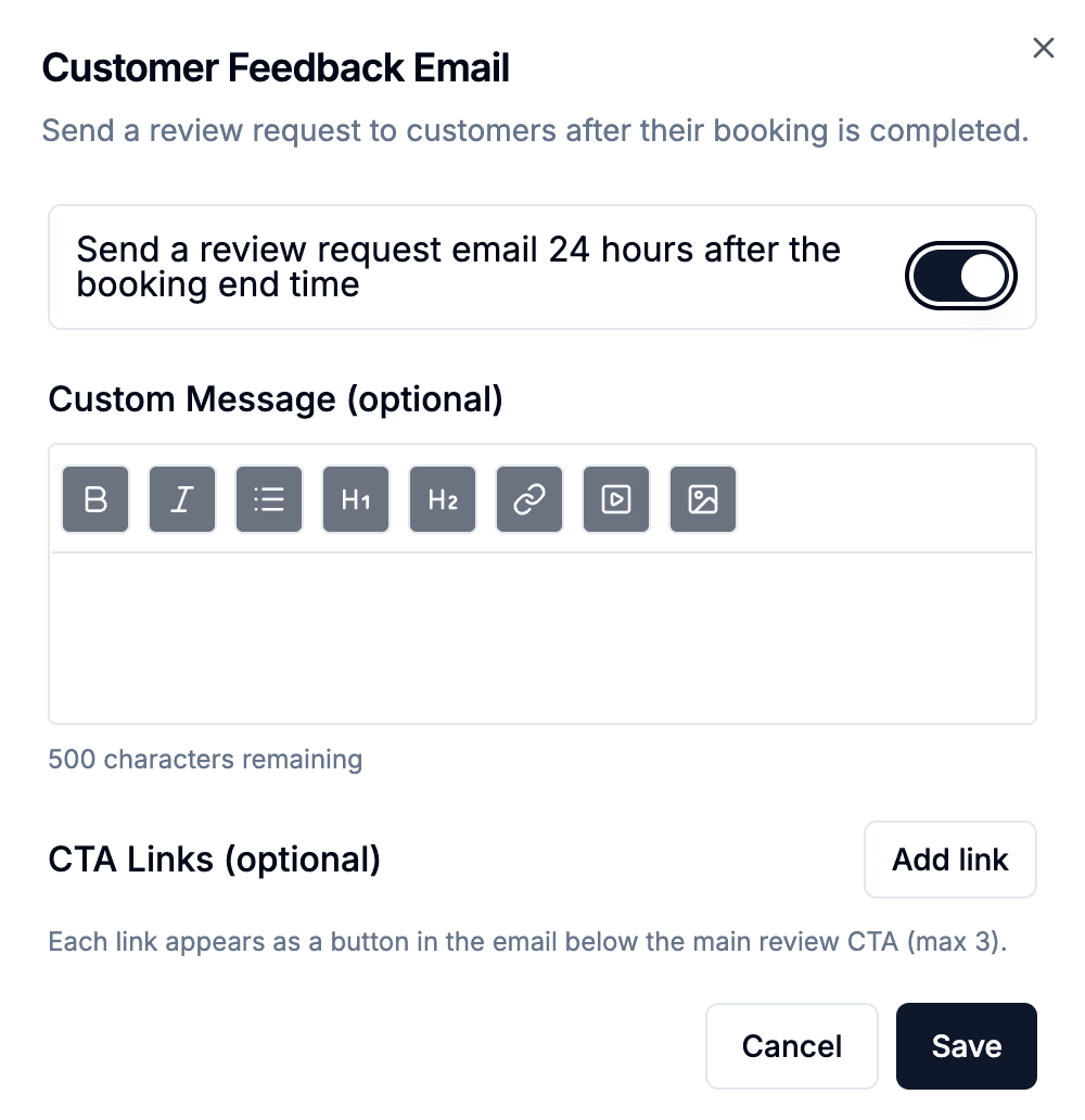 Customer feedback
